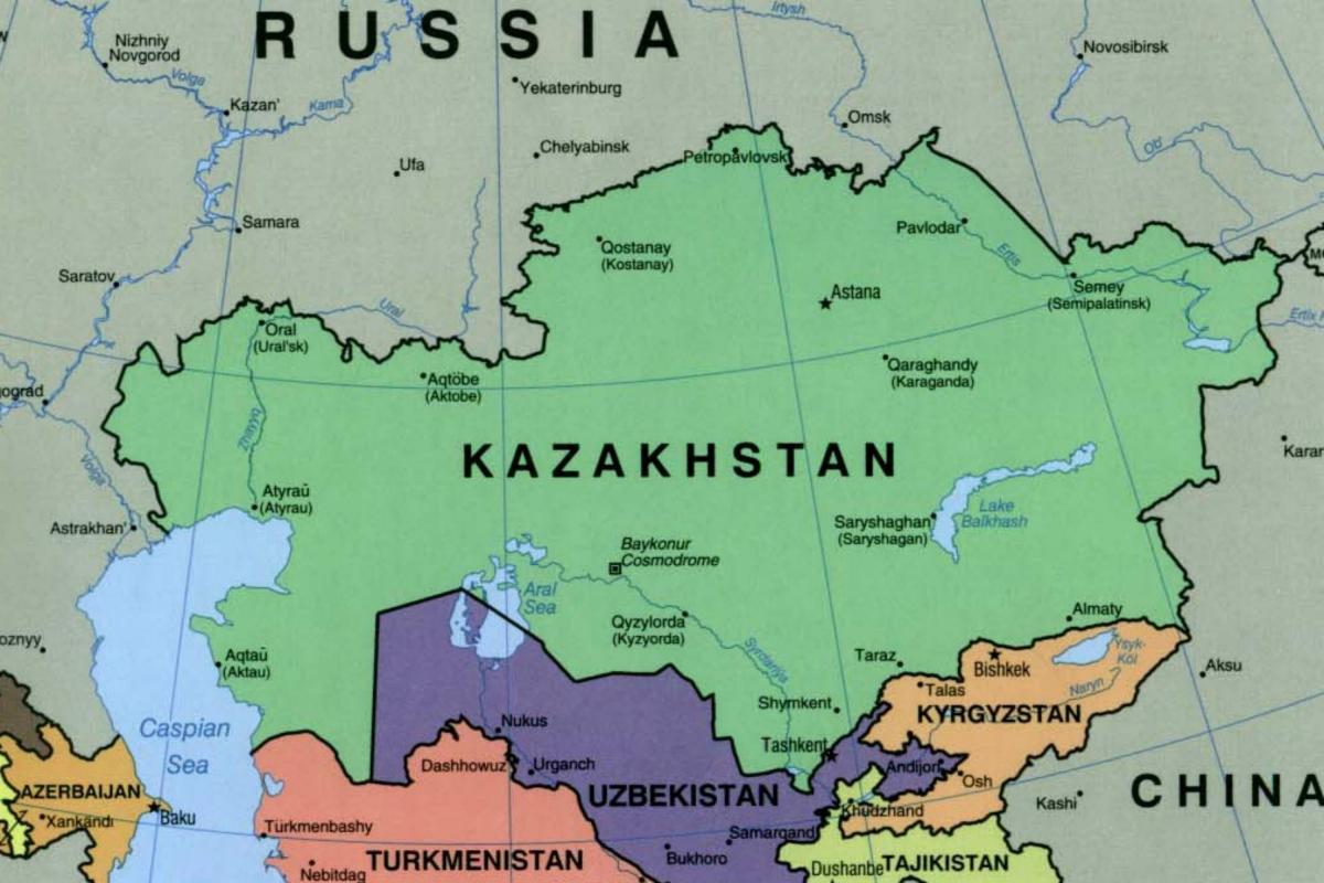 на карті Алмати, Казахстан