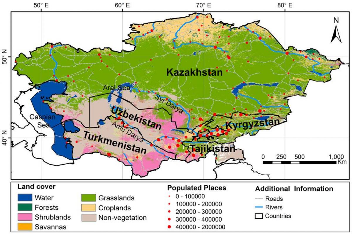 карта Казахстану клімат