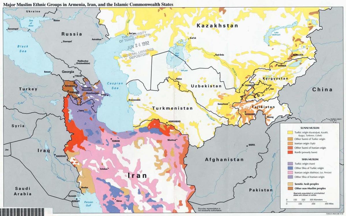 карта Казахстану релігія
