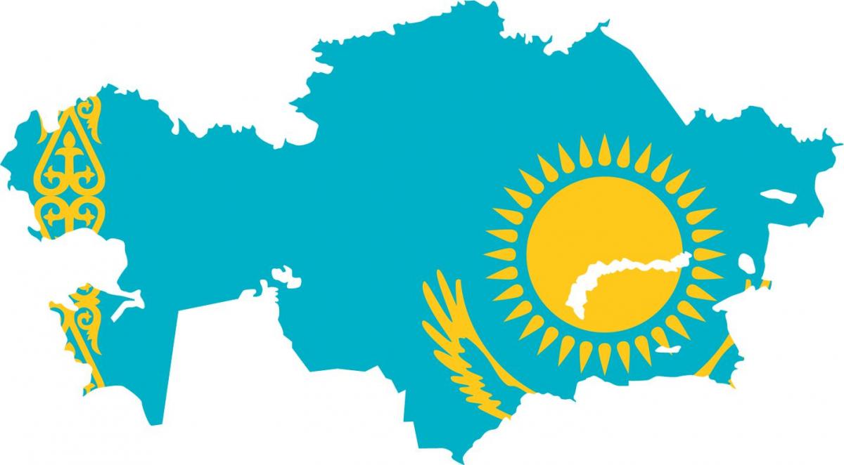 карта Казахстану прапор