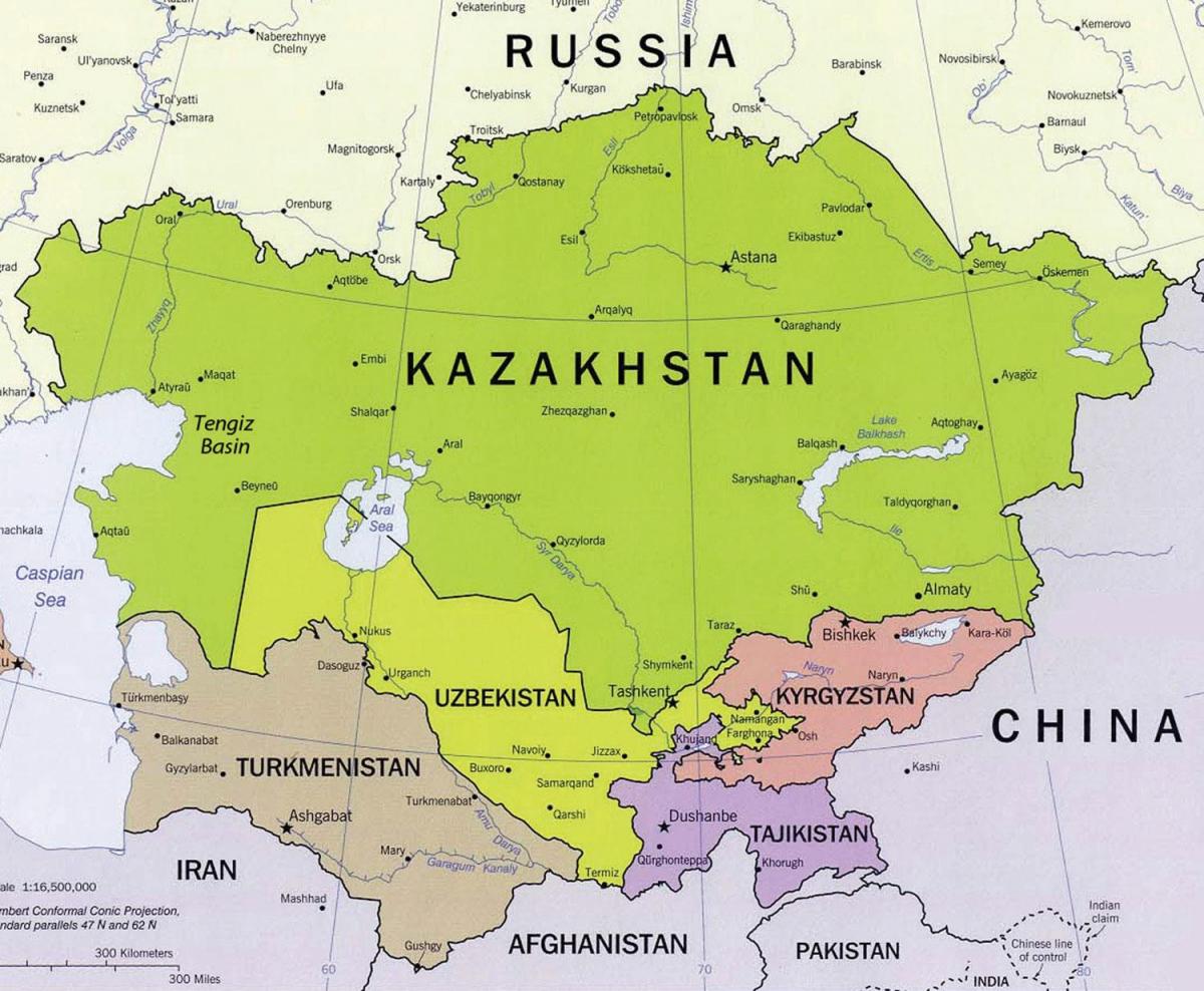 карта Тенгіз Казахстан