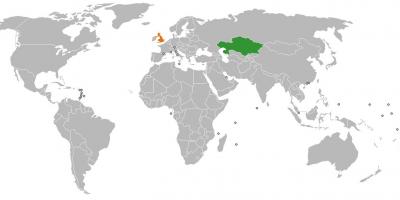 Розташування Казахстану на карті світу