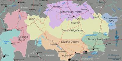Карта регіонів Казахстану