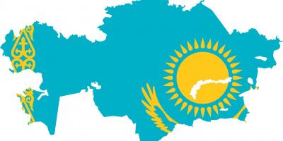 Карта Казахстану прапор