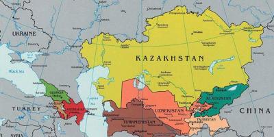 Карта Казахстану сусідніх країн